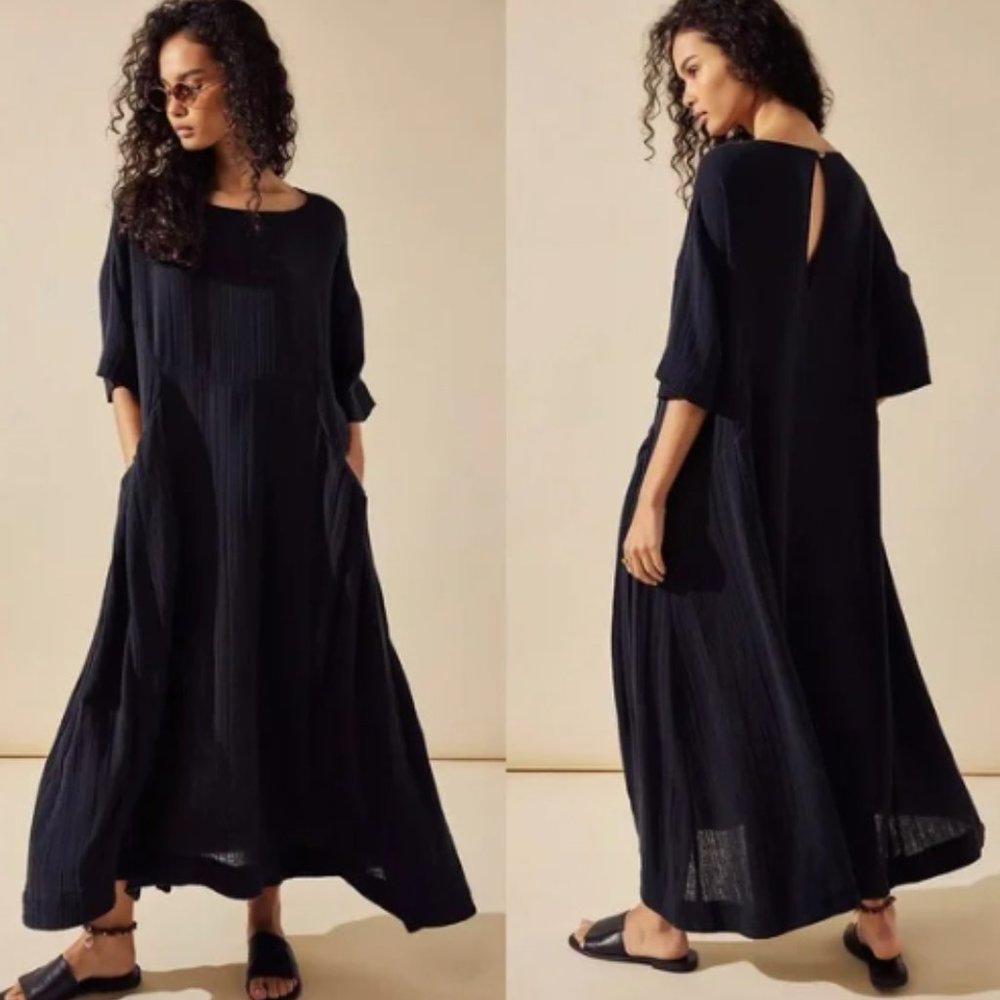 Free People oversized black sheer dress